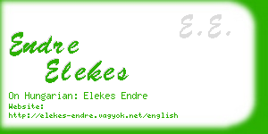 endre elekes business card